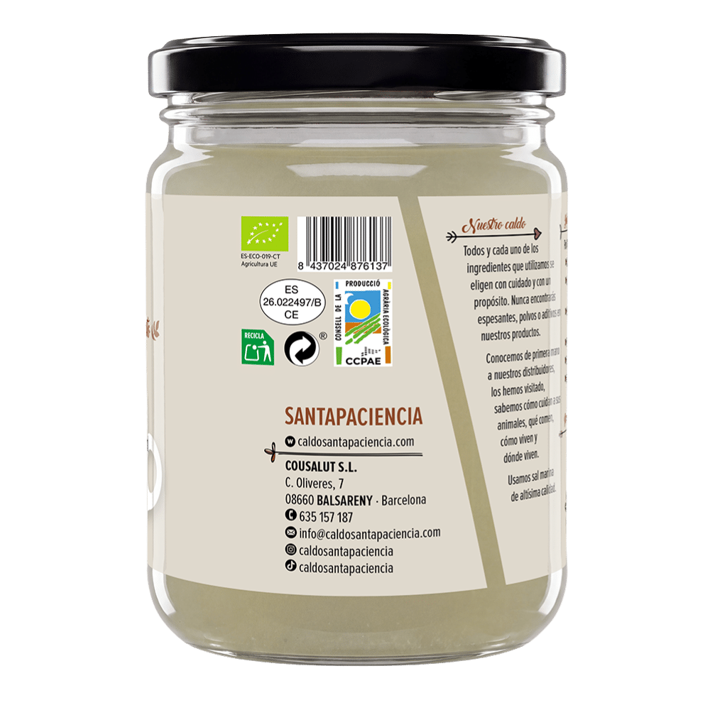 BROU D'OSOS ECOLÒGICS I DE PASTICA EN POST DE VIDRE – FRESC I SENSE PASTEURITZAR – 400 ML - Imatge 3