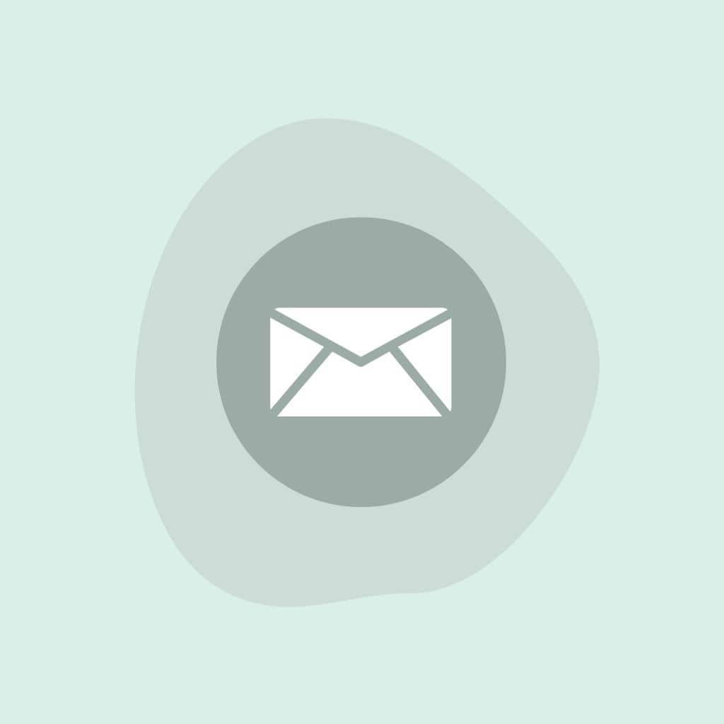 a white envelope in a circle